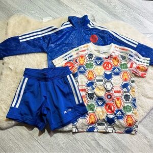 Adidas Blue Tracksuit with Marvel Print (limited edition)
